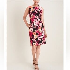 Chicos Floral-Print Ponte Shift Dress